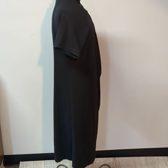 Soft Surroundings Wear Anywhere Surplice Bodice Faux Wrap Black Dress Size 1X - Picture 5 of 8